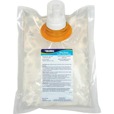 Global Industrial Ultra Green Foam Hand Soap 1200ml Refill, 6PK 641449